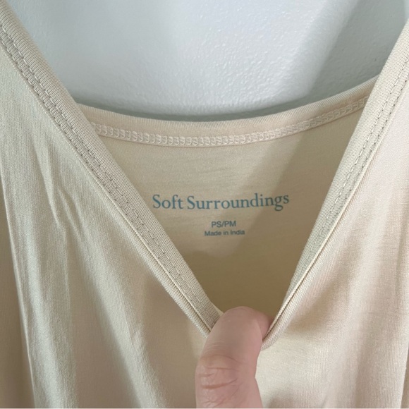 Soft Surroundings Crochet Martinique Breeze Caftan Dress Cream Ivory Sz S/M - Picture 9 of 10